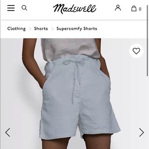 Madewell Reistor Hemp Sunkissed Saltwater Shorts blue linen drawstring shorts